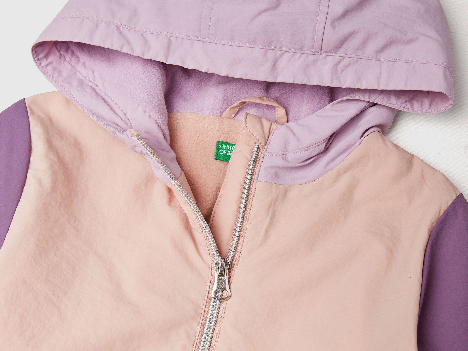 Giacca foderata in pile da bimba multi-color 3 | Benetton Outlet