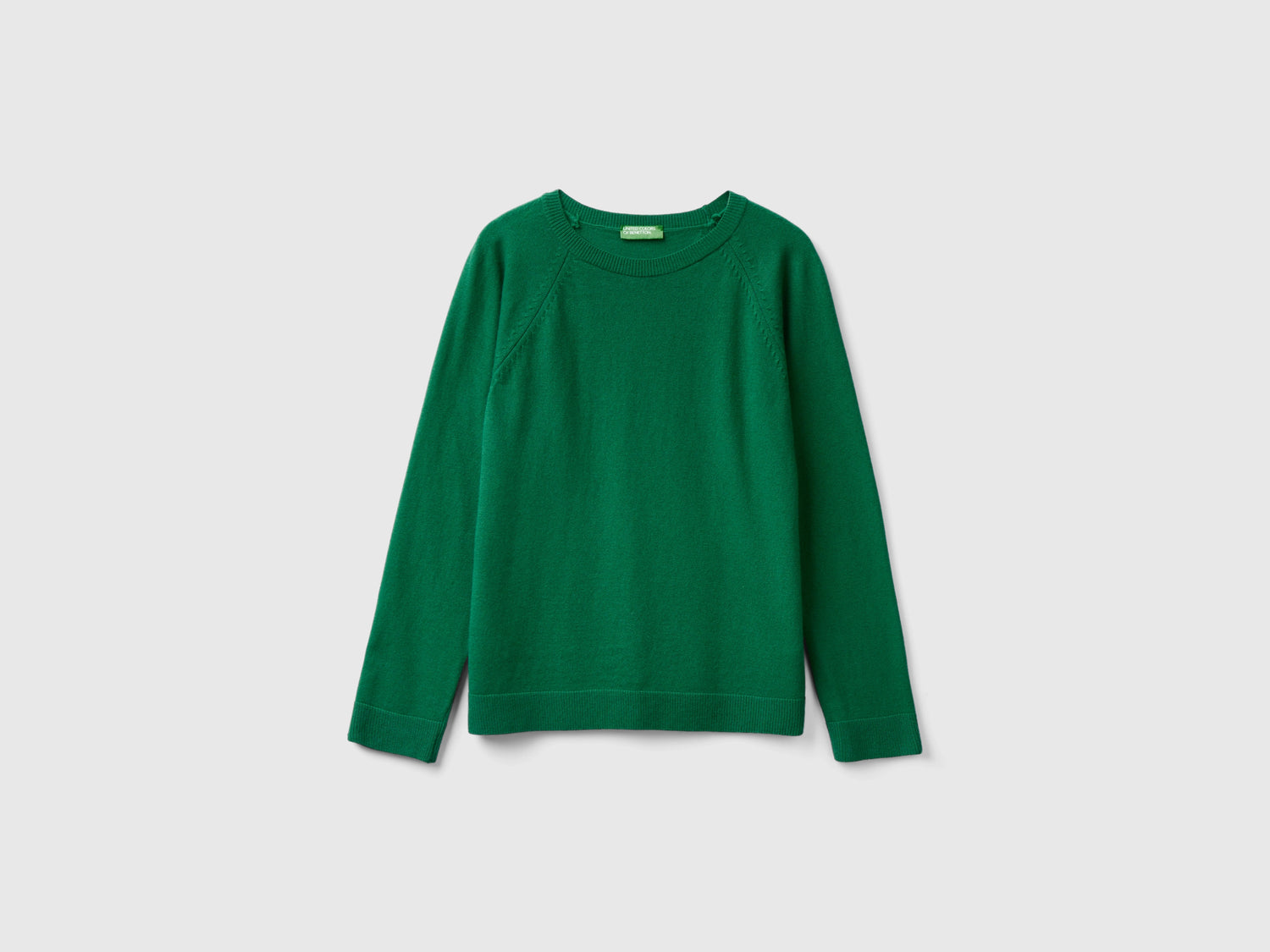 Maglia girocollo bosco in misto lana e cashmere da donna verde | Benetton Outlet
