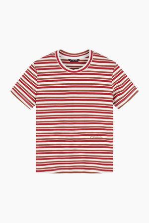 T-shirt a righe rosse
