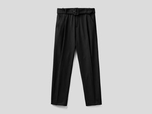Pantaloni a vita alta con cintura