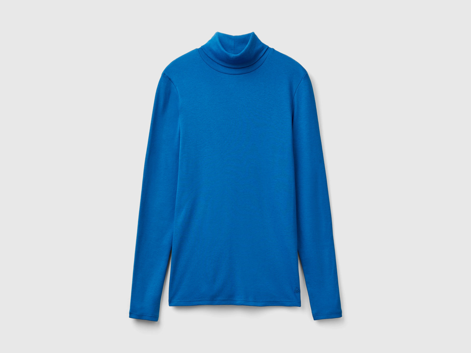 T-shirt a manica lunga con collo alto da donna avio | Benetton Outlet