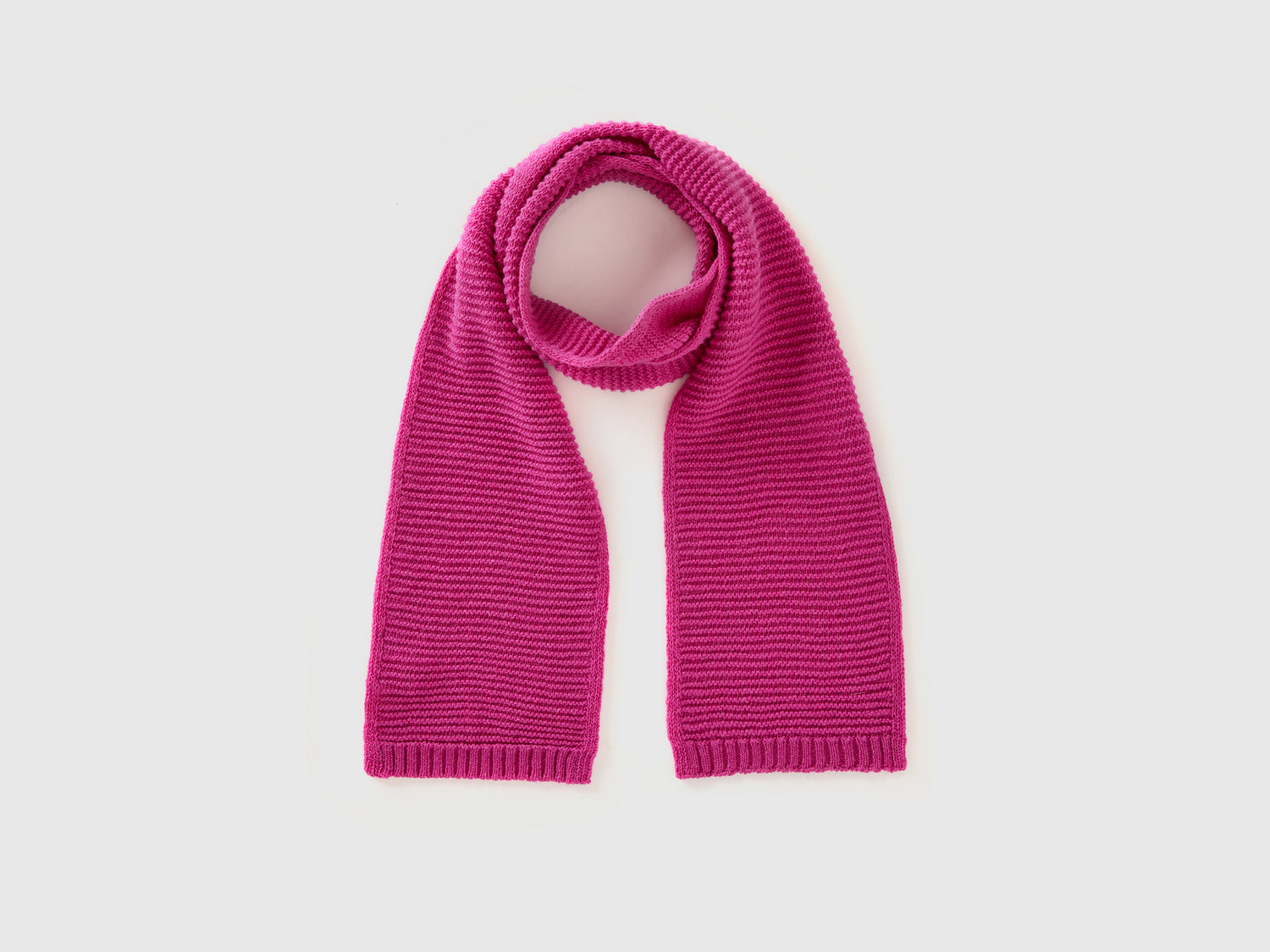 Sciarpa lavorata in misto lana stretch da bimbo fucsia | Benetton Outlet