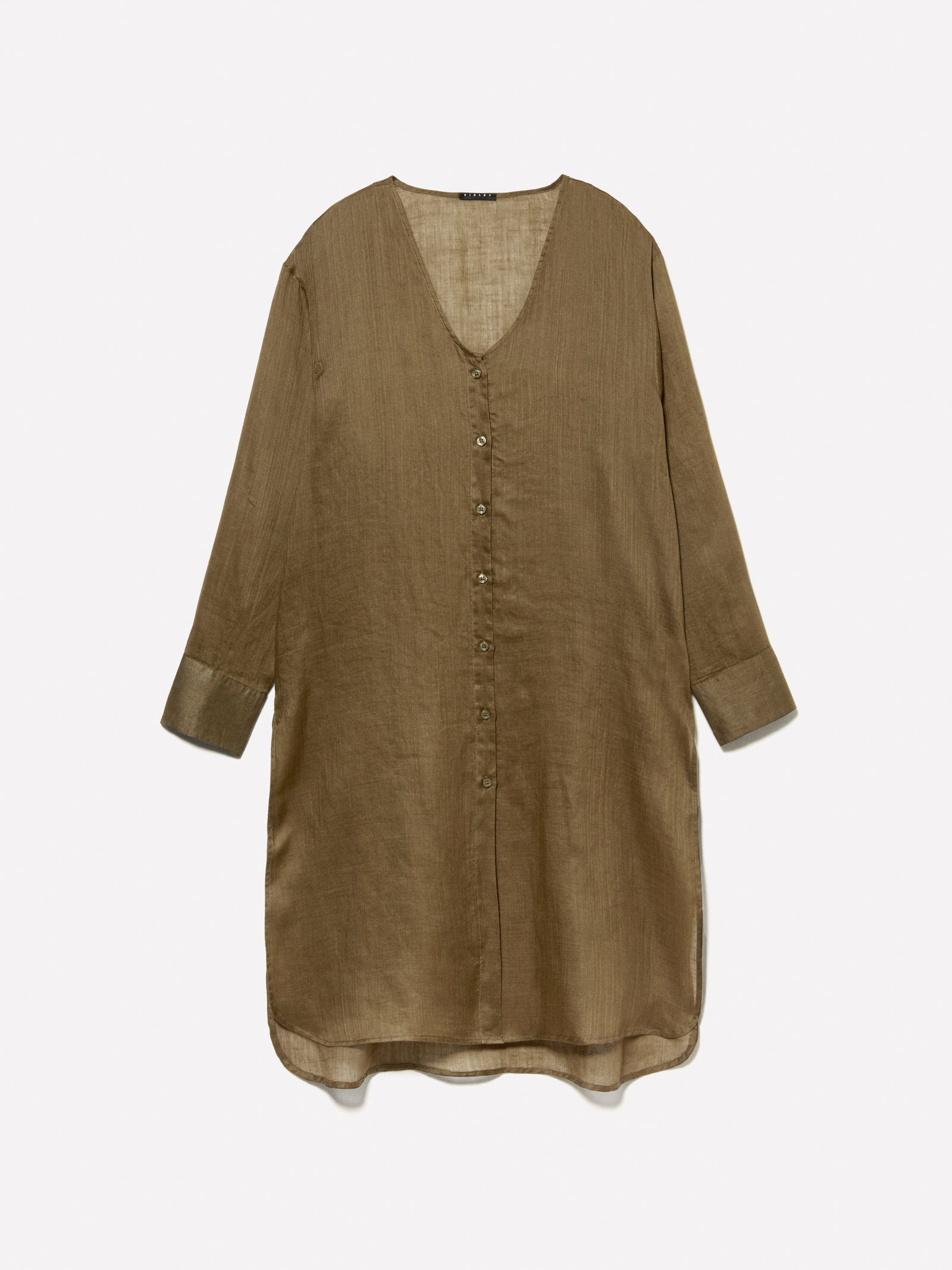 Camicia lunga con spacchi da donna verde militare | Sisley Outlet