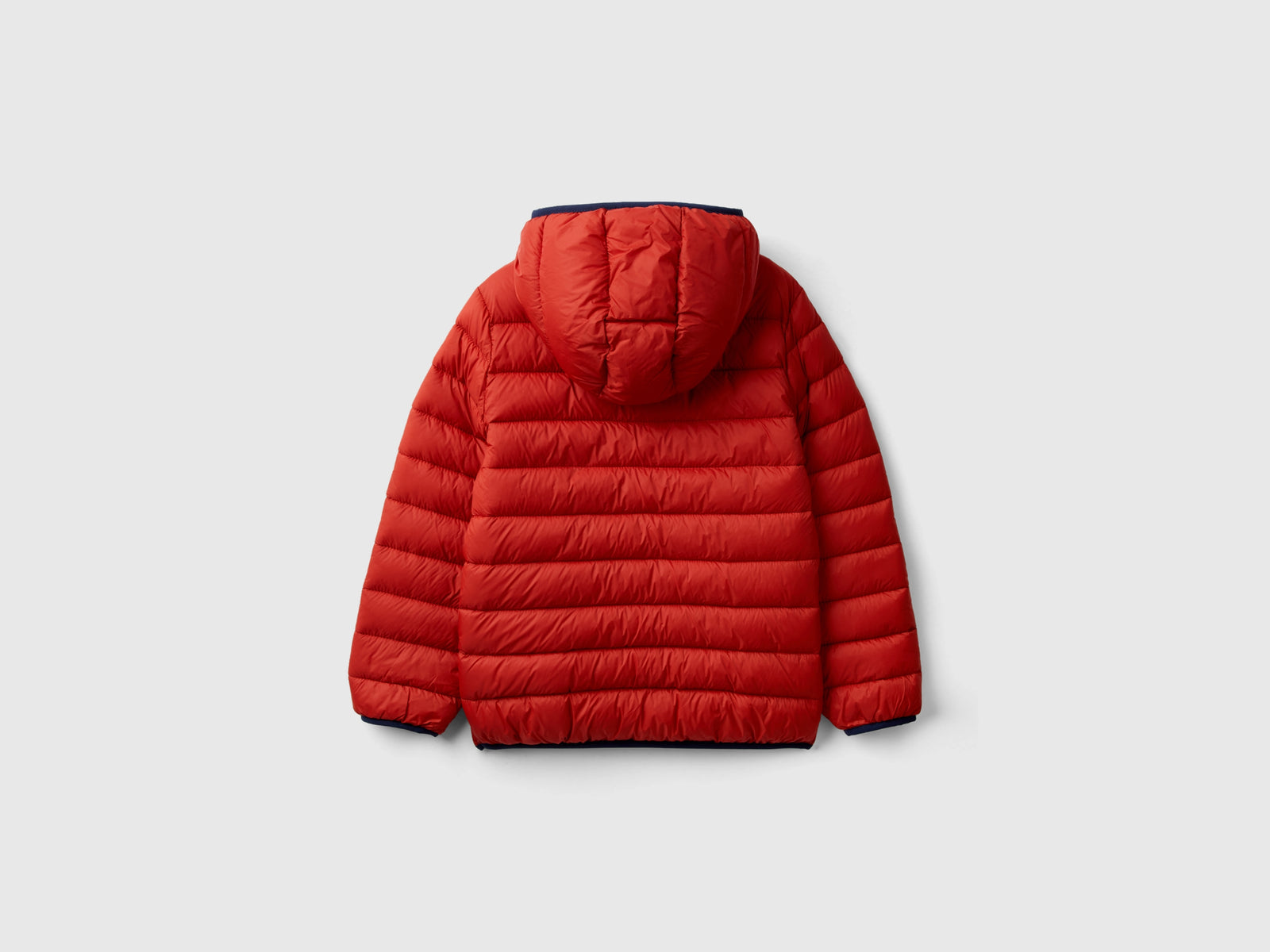 Giubbotto imbottito con cappuccio da bambino rosso mattone 2 | Benetton Outlet