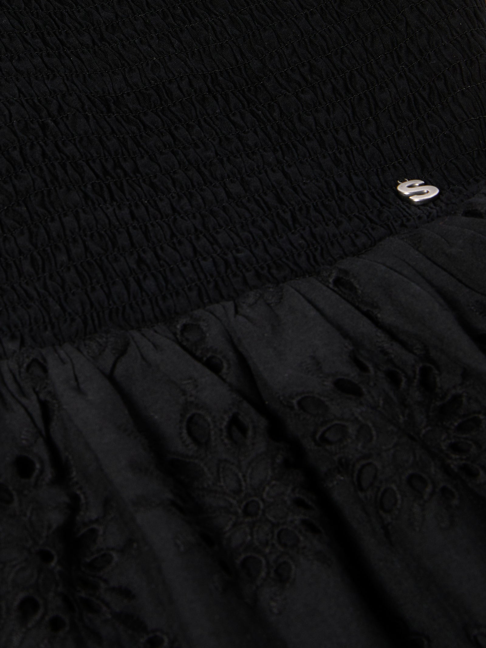 Vestito ricamato da bambina nero 3 | Sisley young Outlet
