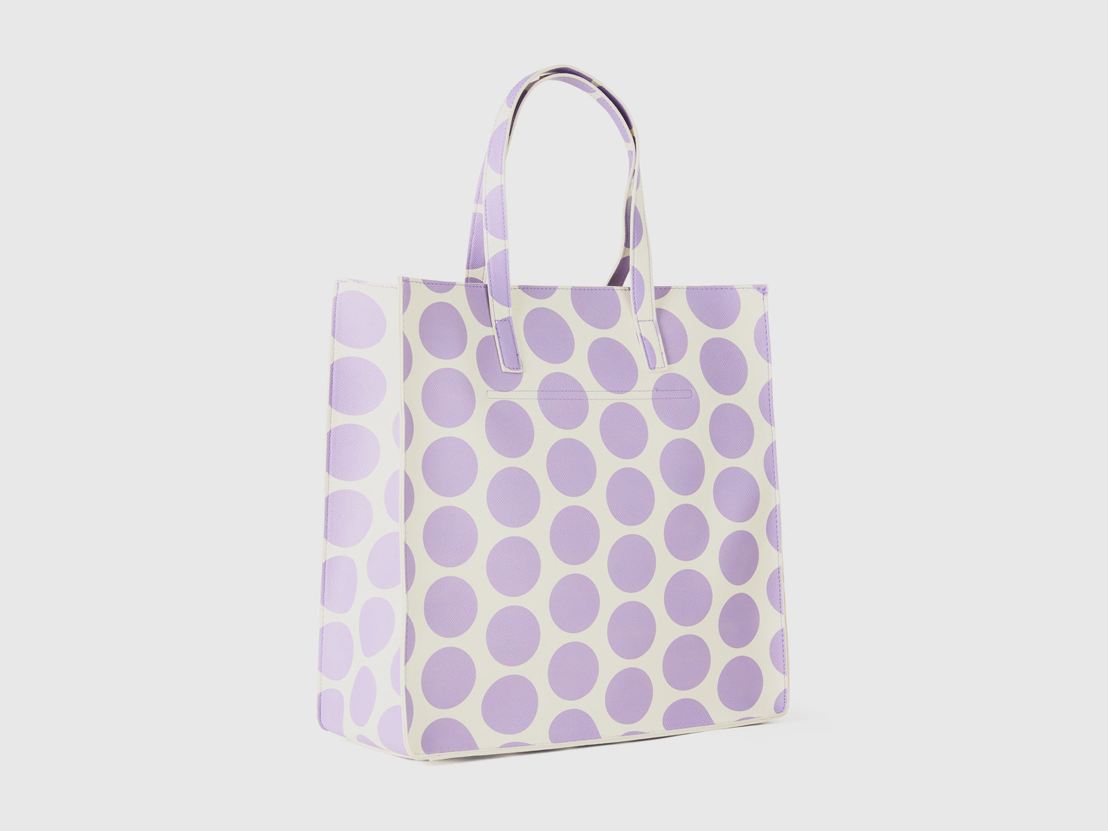 Shopping bag a pois lilla da donna bianco 2 | Benetton Outlet