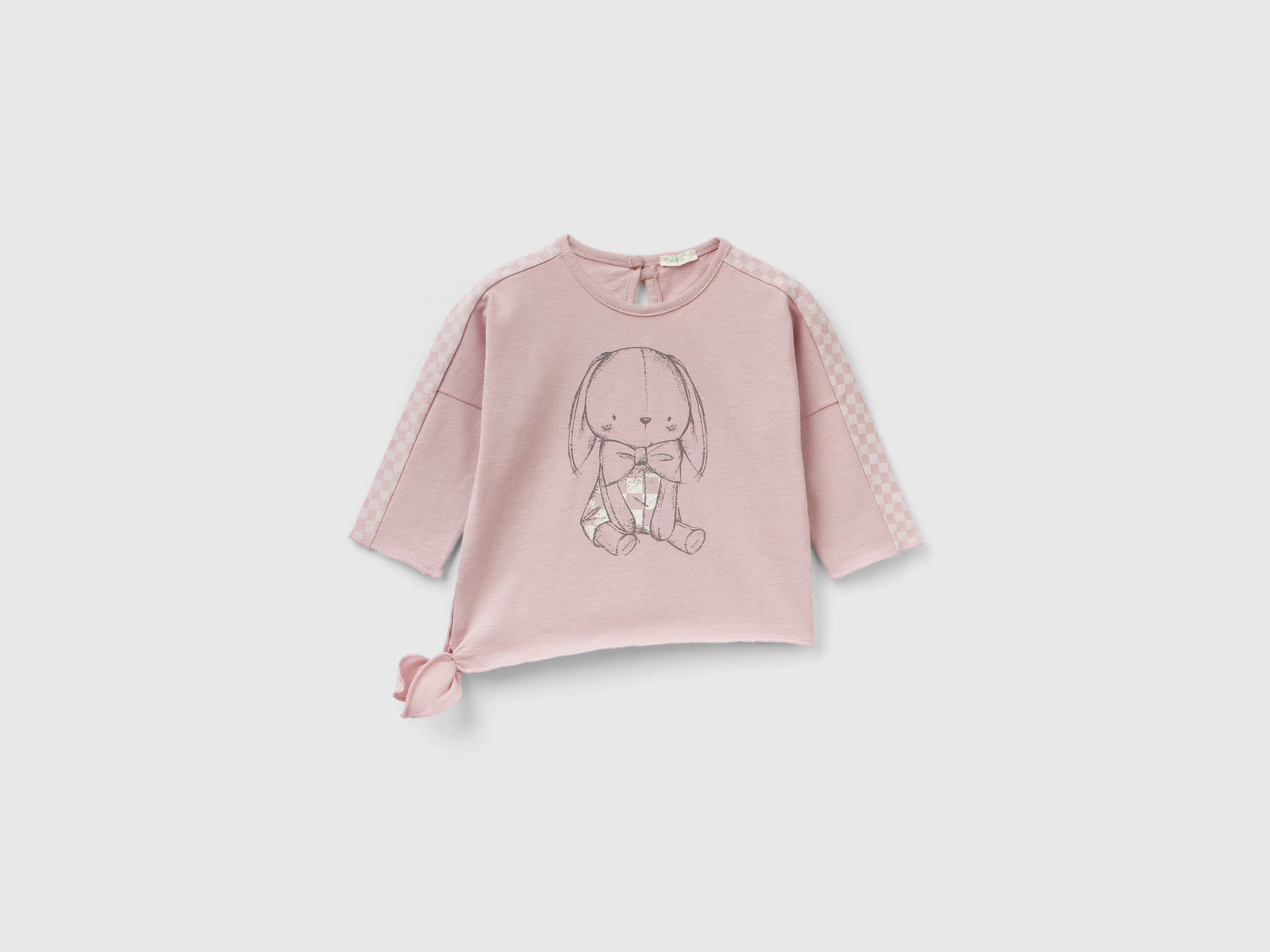 T-shirt optical con nodo da neonato rosa | Benetton Outlet