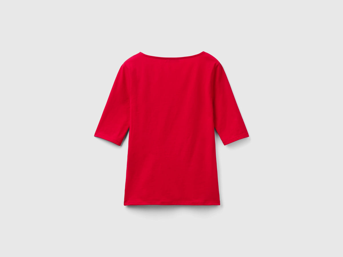 T-shirt aderente in cotone stretch