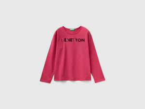 T-shirt in caldo cotone bio con paillettes