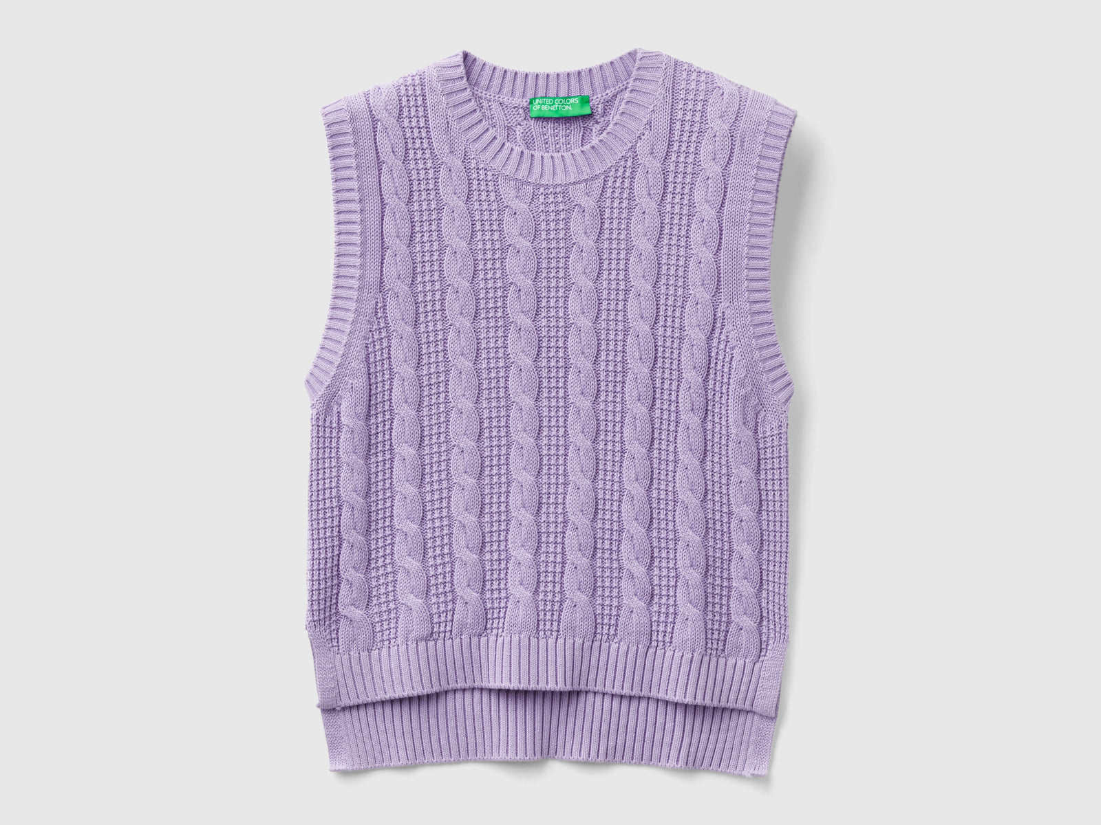 Gilet cropped a trecce da donna lilla | Benetton Outlet