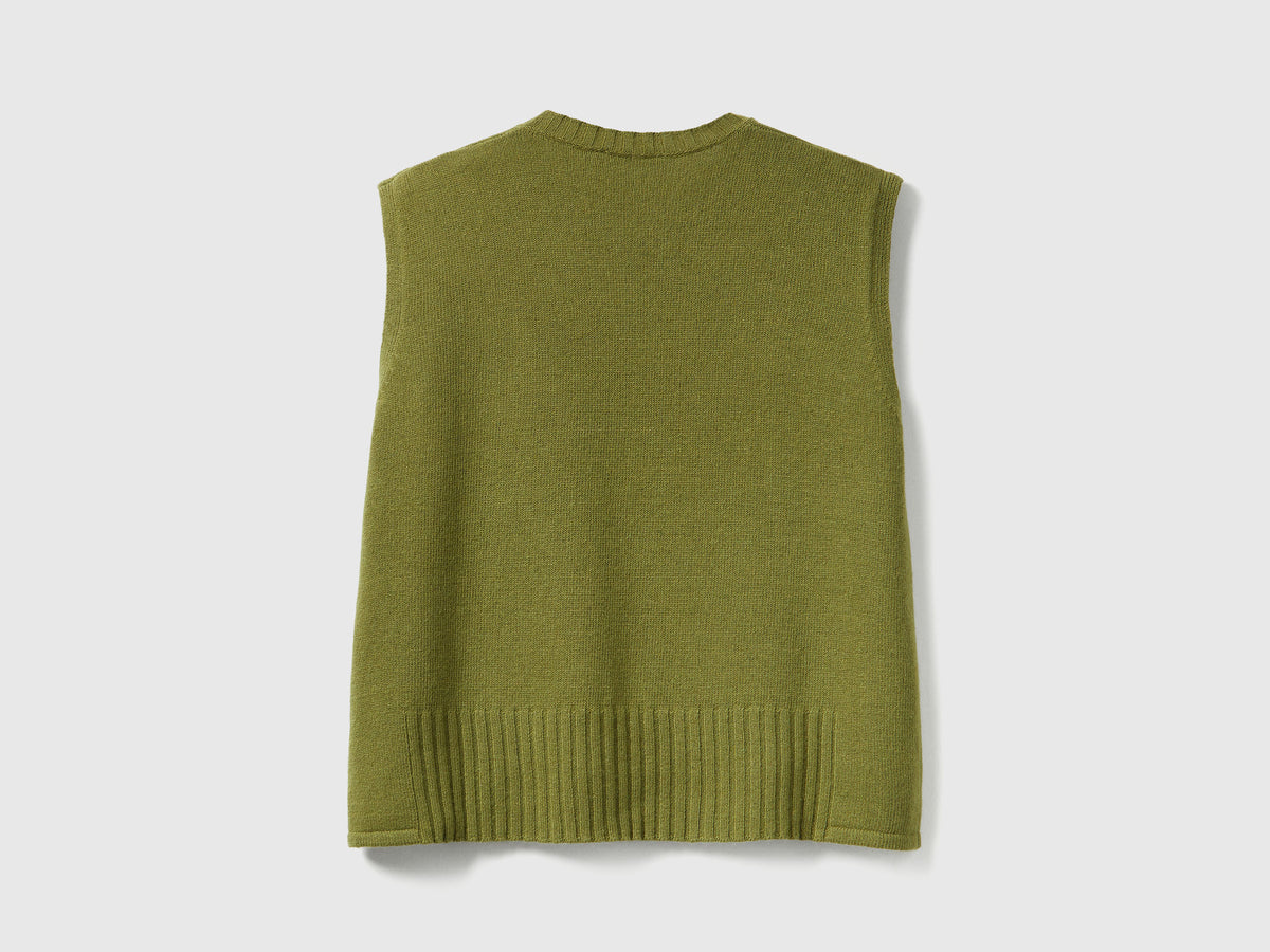 Gilet in misto lana e viscosa