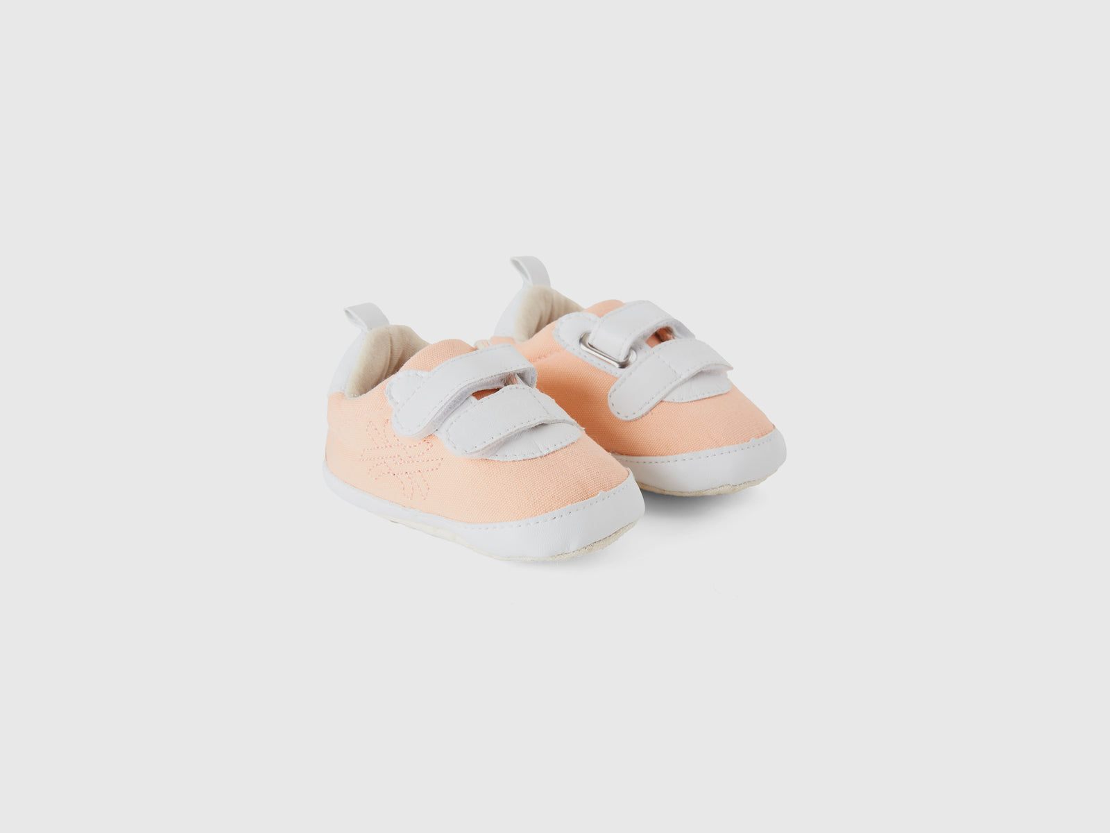 Scarpine primi passi di tela da neonato pesca 3 | Benetton Outlet