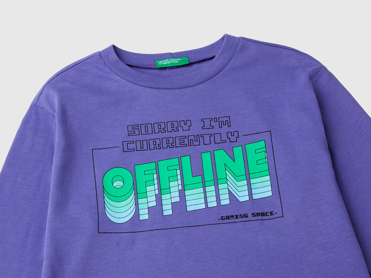 T-shirt con stampa in caldo cotone bio