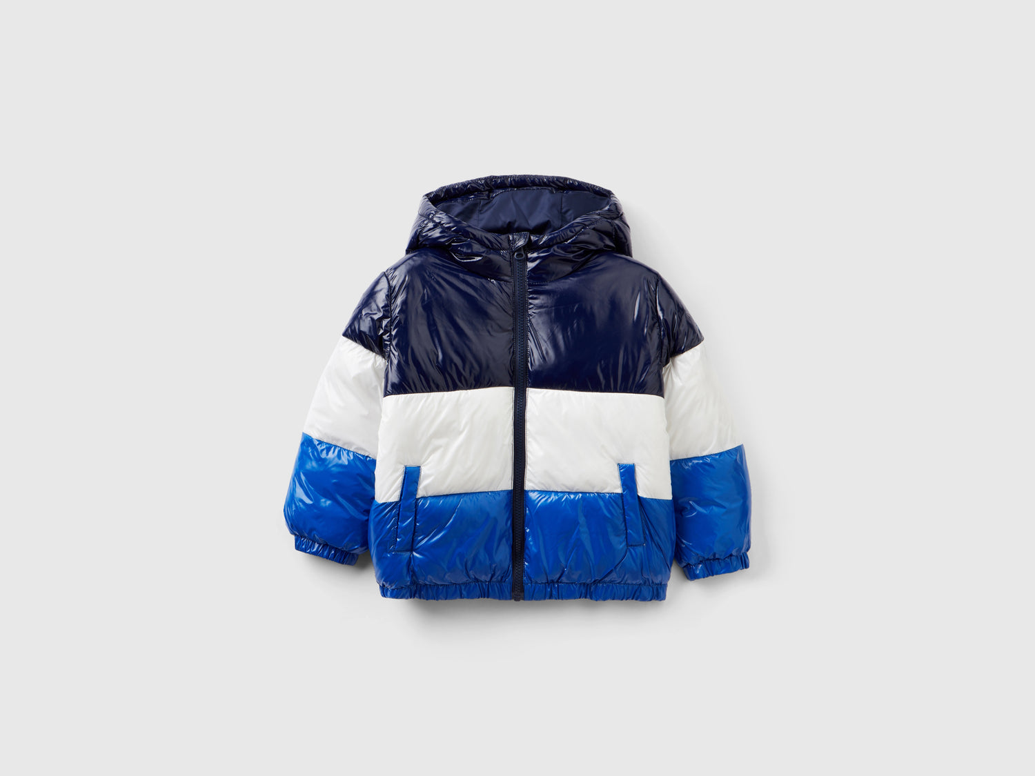 Giubbino imbottito color block da bimbo blu scuro | Benetton Outlet