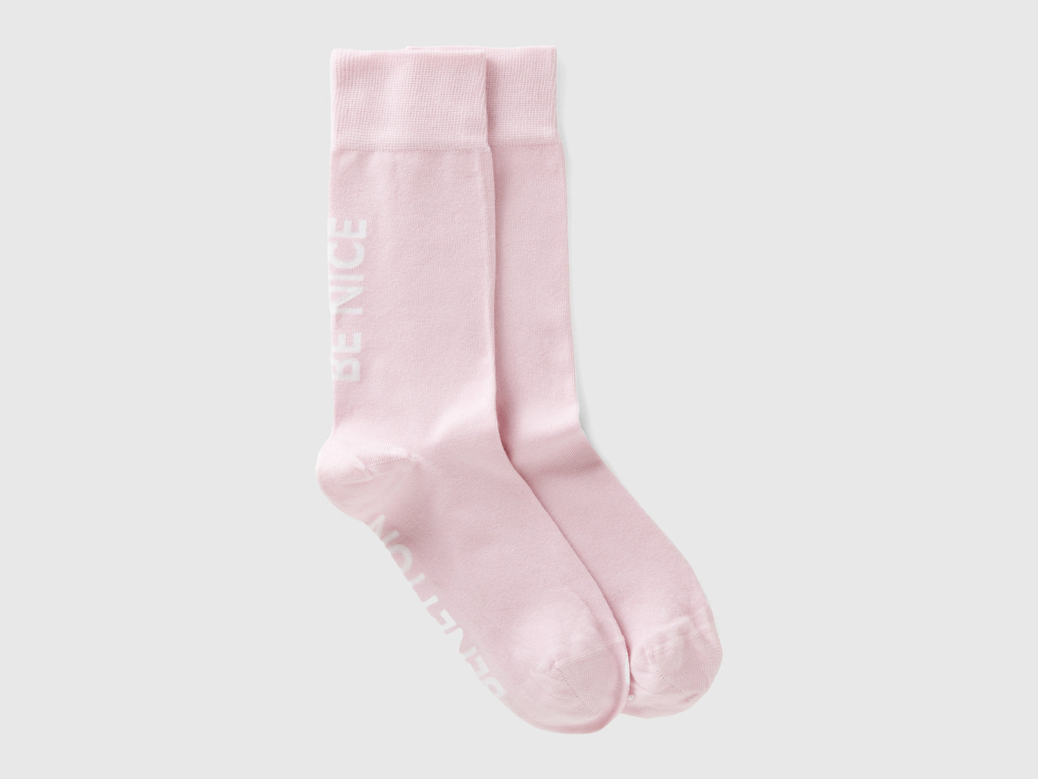 Calzini lunghi chiaro "BE NICE" da uomo rosa | Benetton Outlet