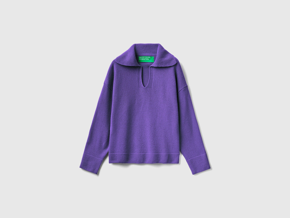 Maglia boxy fit con collo a polo