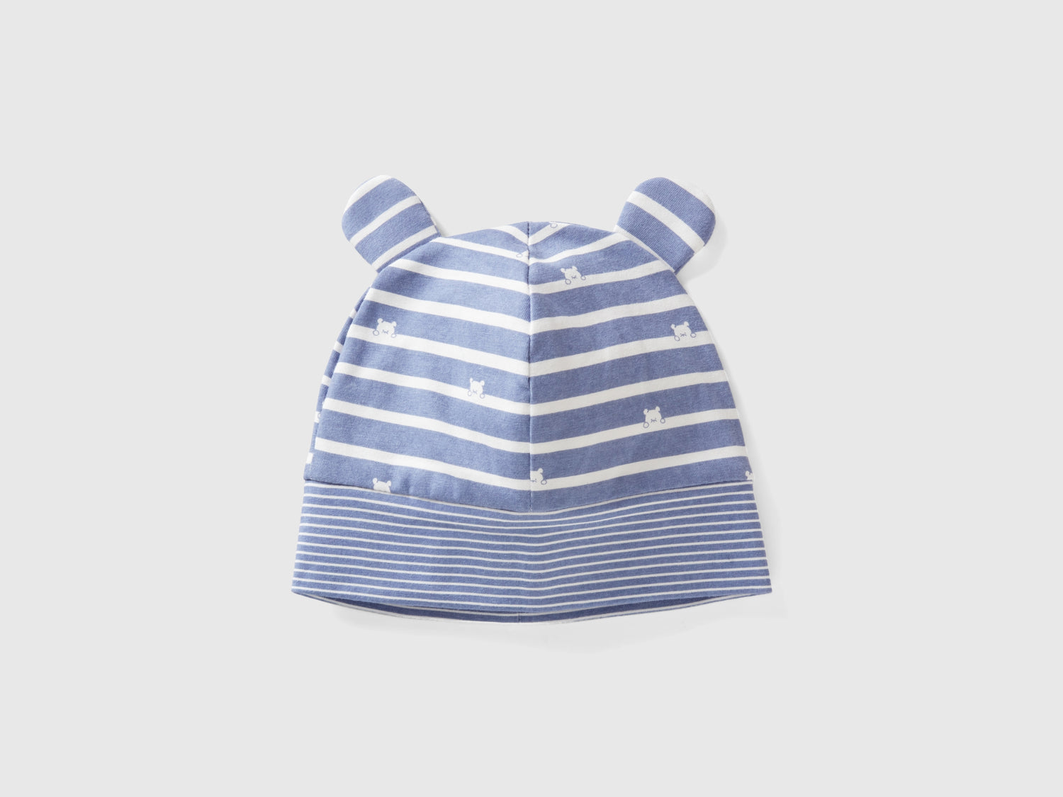 Cappellino in cotone con orecchie da neonato blu | Benetton Outlet