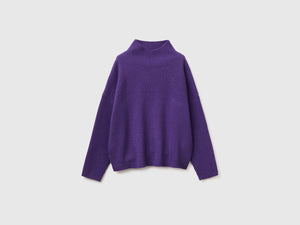 Maglione collo alto 100% lana