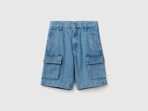 Bermuda cargo in jeans leggero