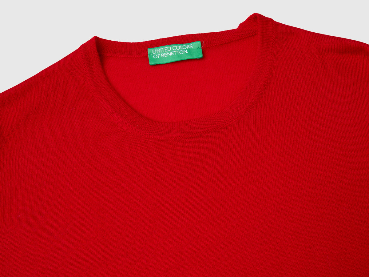 Maglia manica corta in pura lana Merino