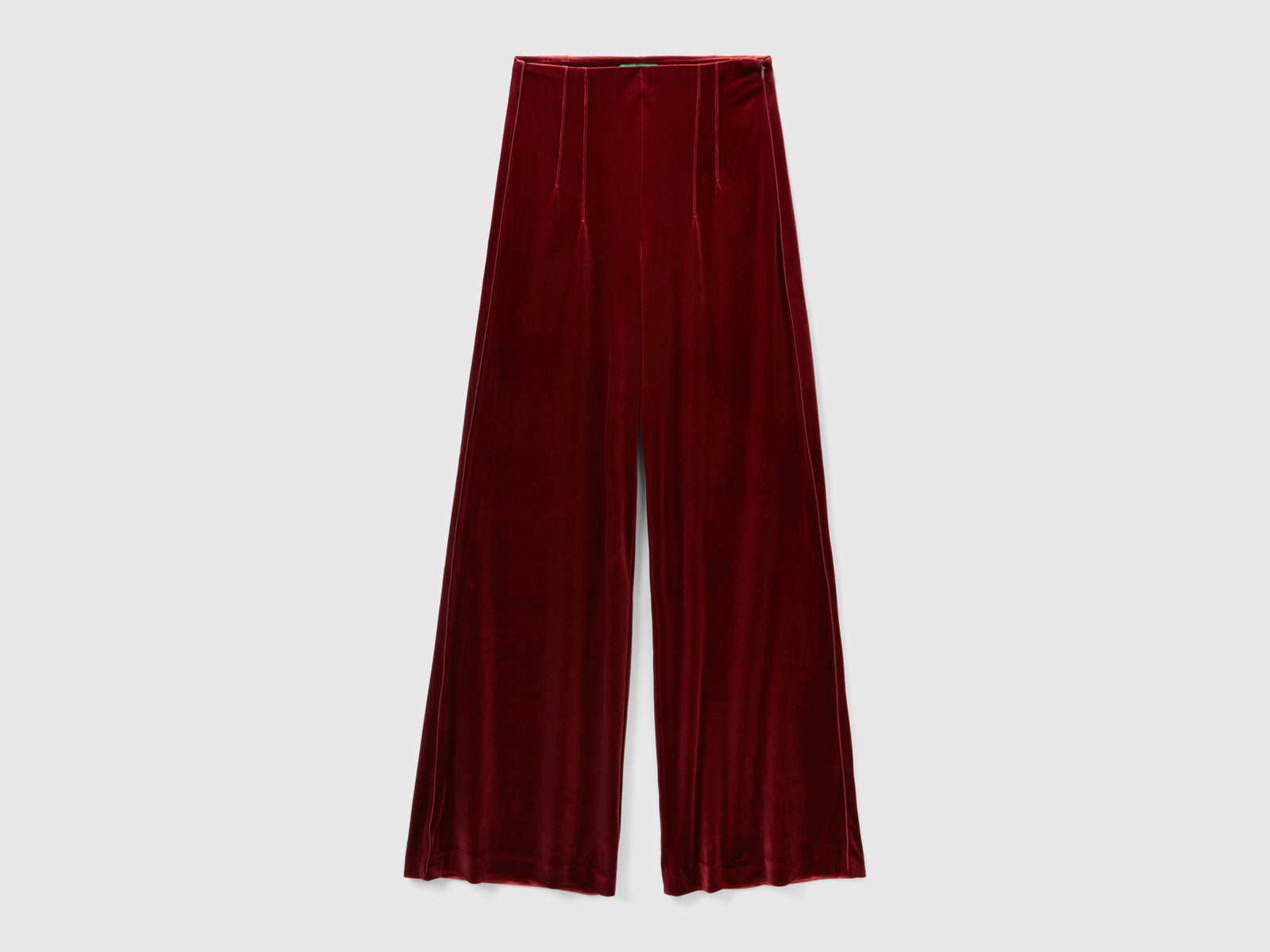 Pantaloni in velluto liscio da donna bordeaux | Benetton Outlet