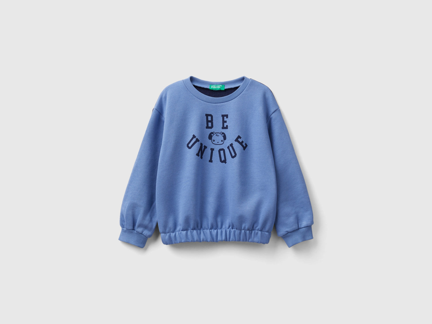 Felpa color block con stampa da bimba blu | Benetton Outlet