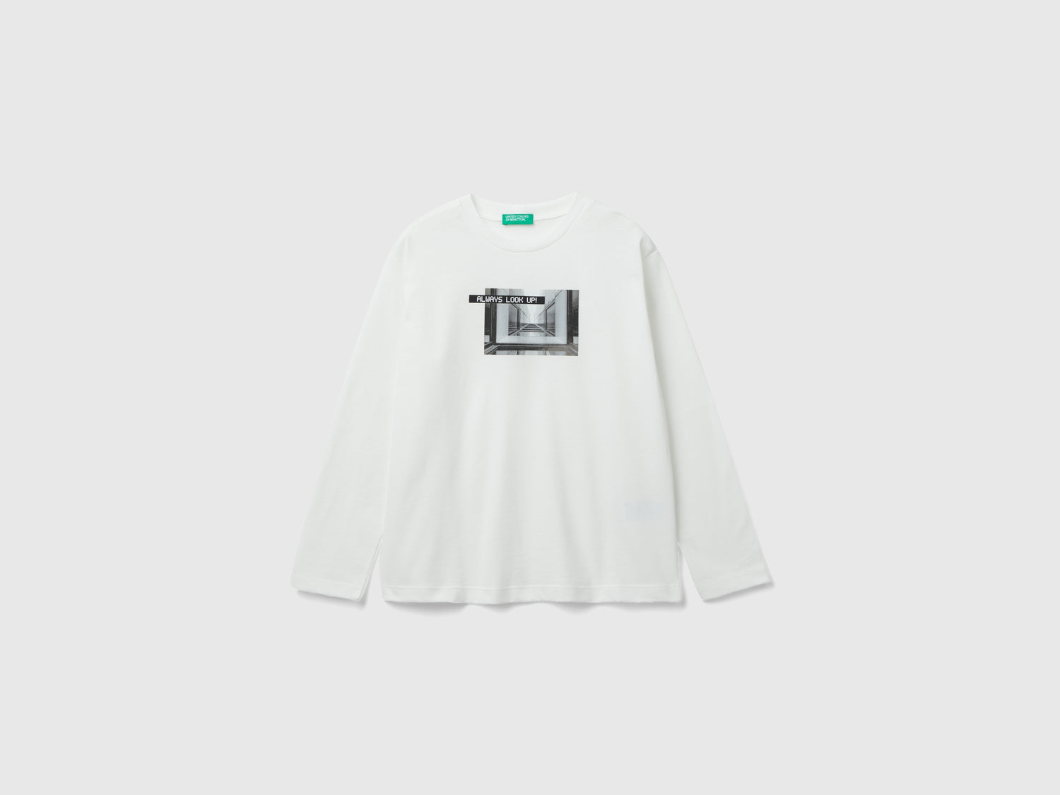 Calda t-shirt con stampa fotografica da bambino bianco | Benetton Outlet