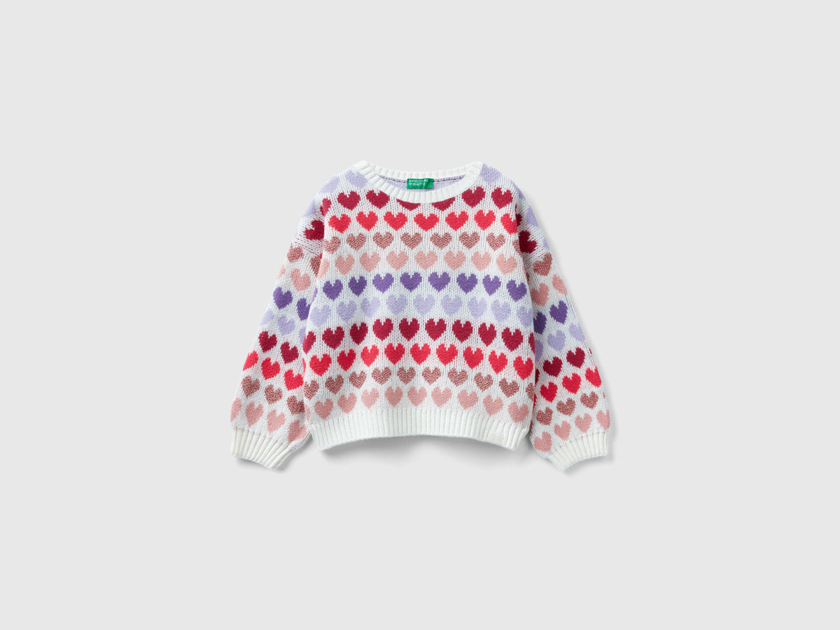 Calda maglia con cuori in lurex