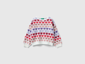 Calda maglia con cuori in lurex