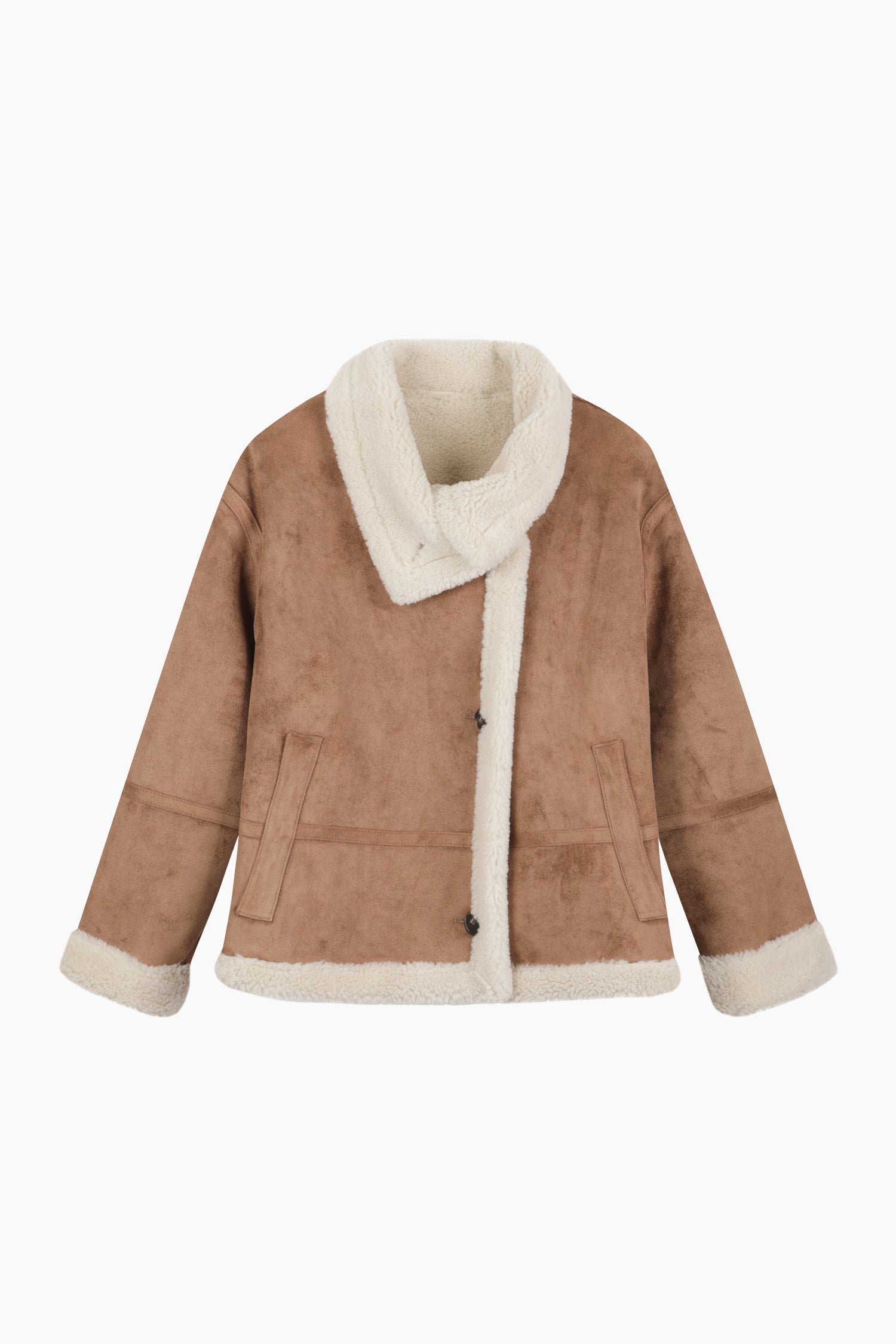 Cappotto effetto montoncino da donna cammello | Sisley Outlet