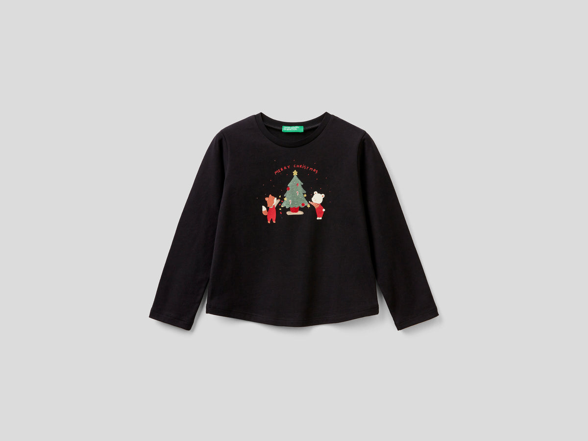 T-shirt con stampe natalizie