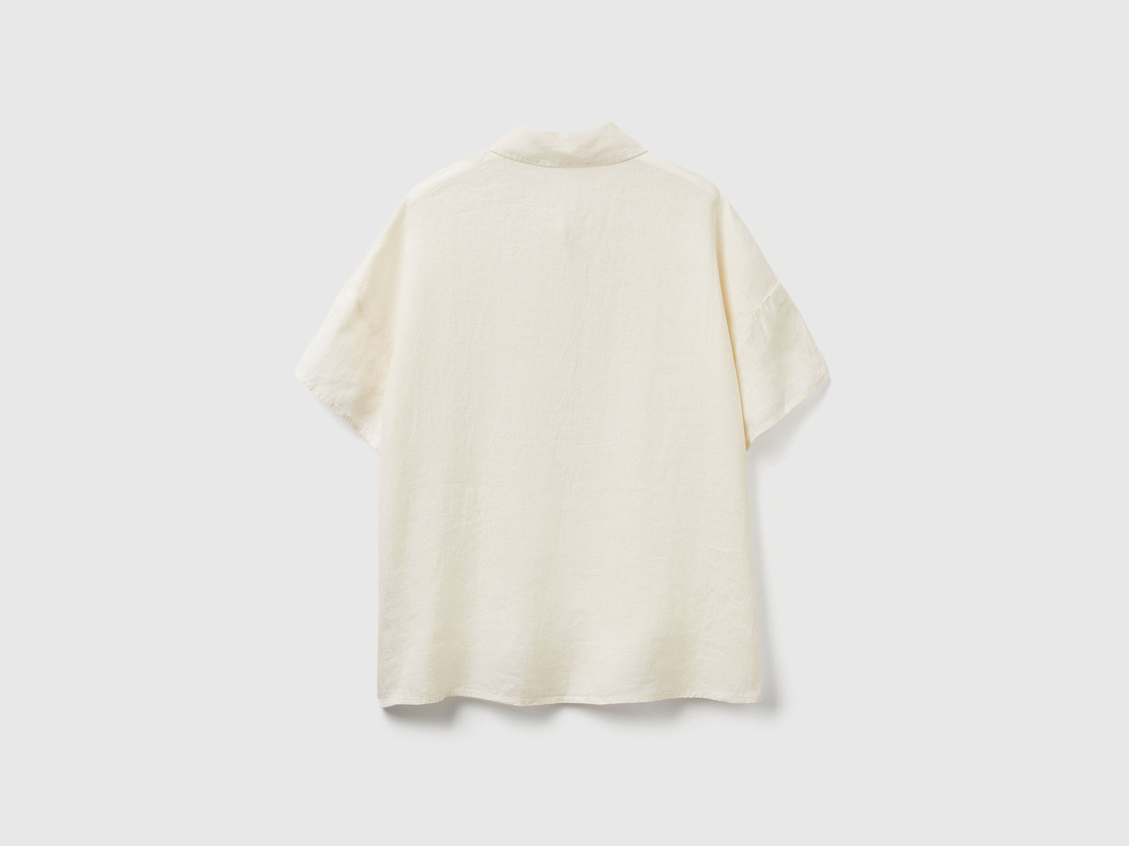 Blusa in puro lino da donna bianco panna 2 | Benetton Outlet