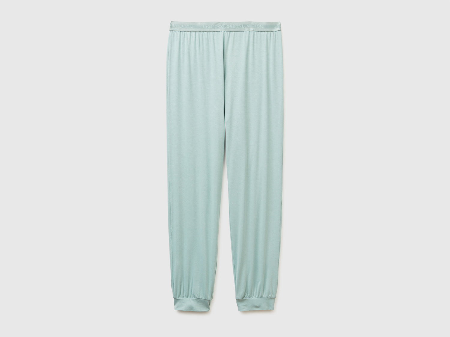 Pantaloni in Modal stretch da donna verde acqua | Benetton Outlet