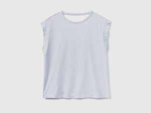 T-shirt girocollo smanicata in puro cotone