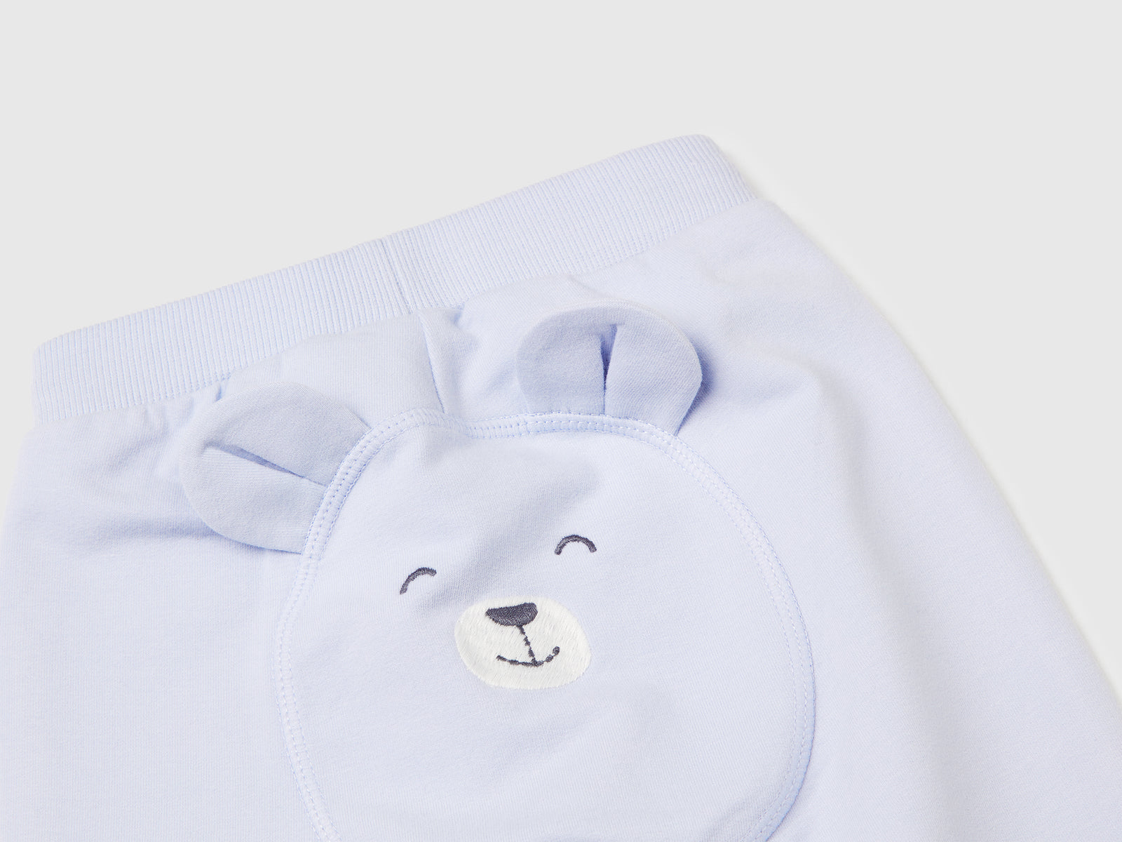 Pantaloni in felpa di cotone da neonato celeste 3 | Benetton Outlet