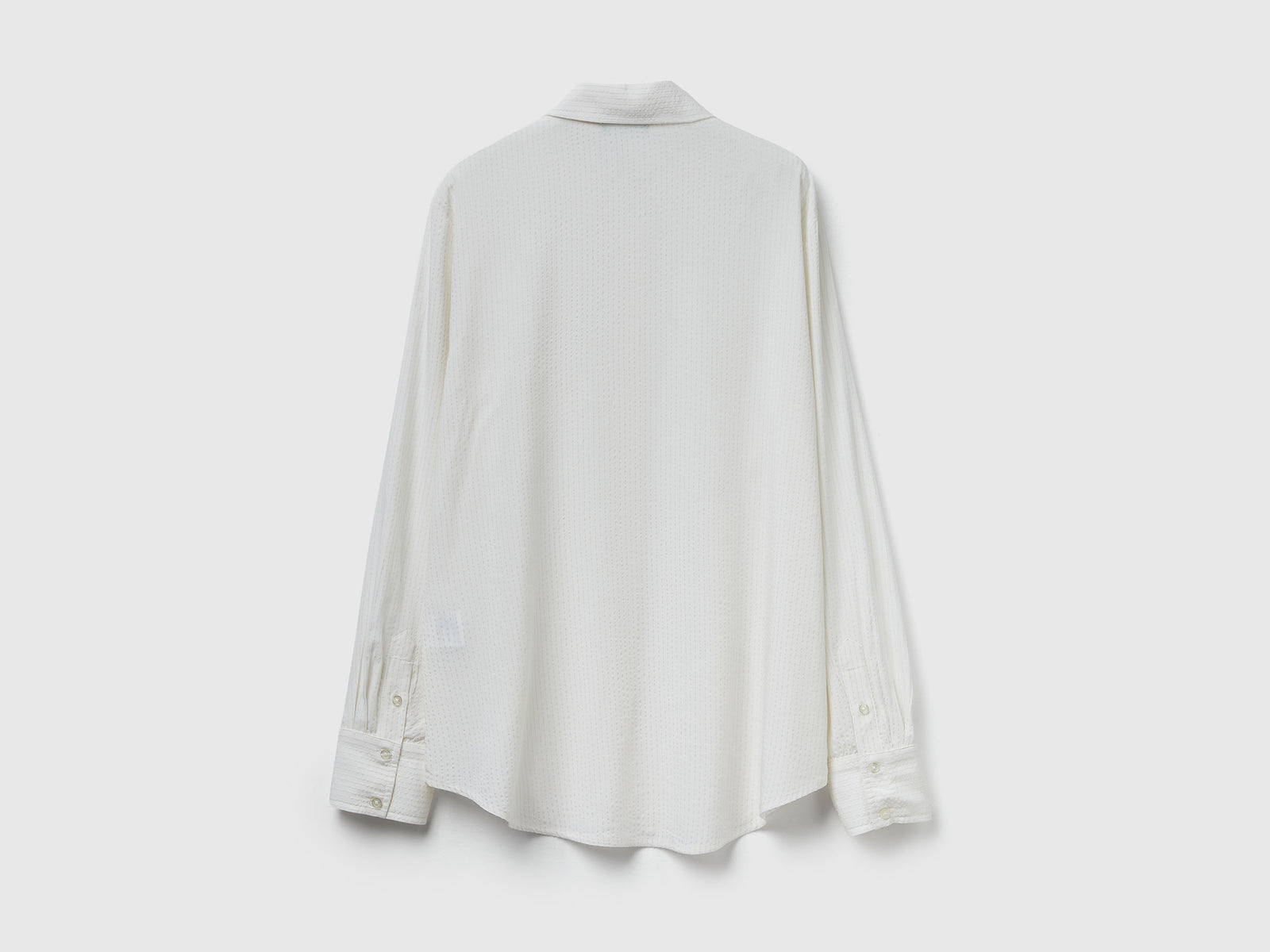 Camicia a righe in misto viscosa da donna bianco panna 2 | Benetton Outlet