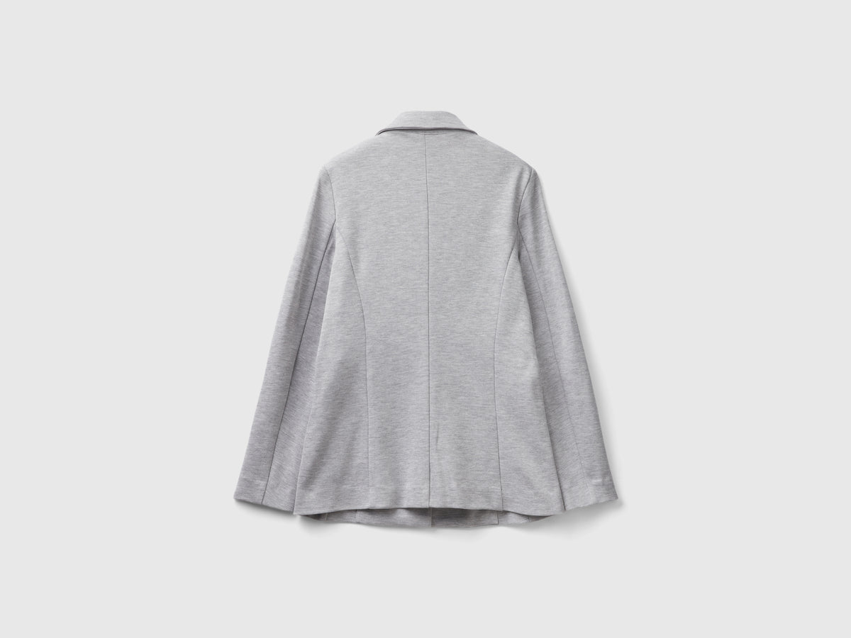 Blazer sciancrato in misto cotone