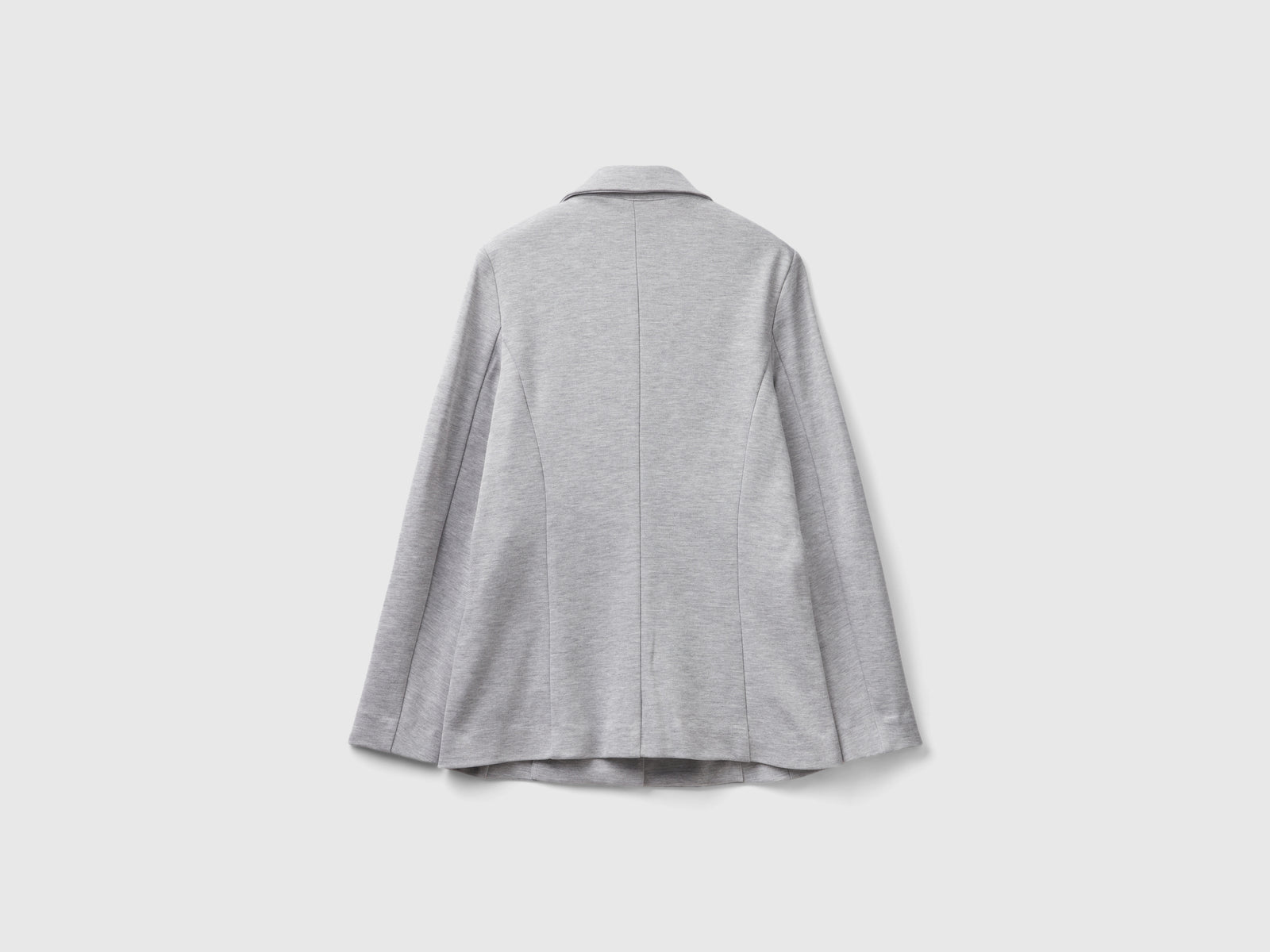 Blazer sciancrato in misto cotone da donna grigio chiaro 2 | Benetton Outlet