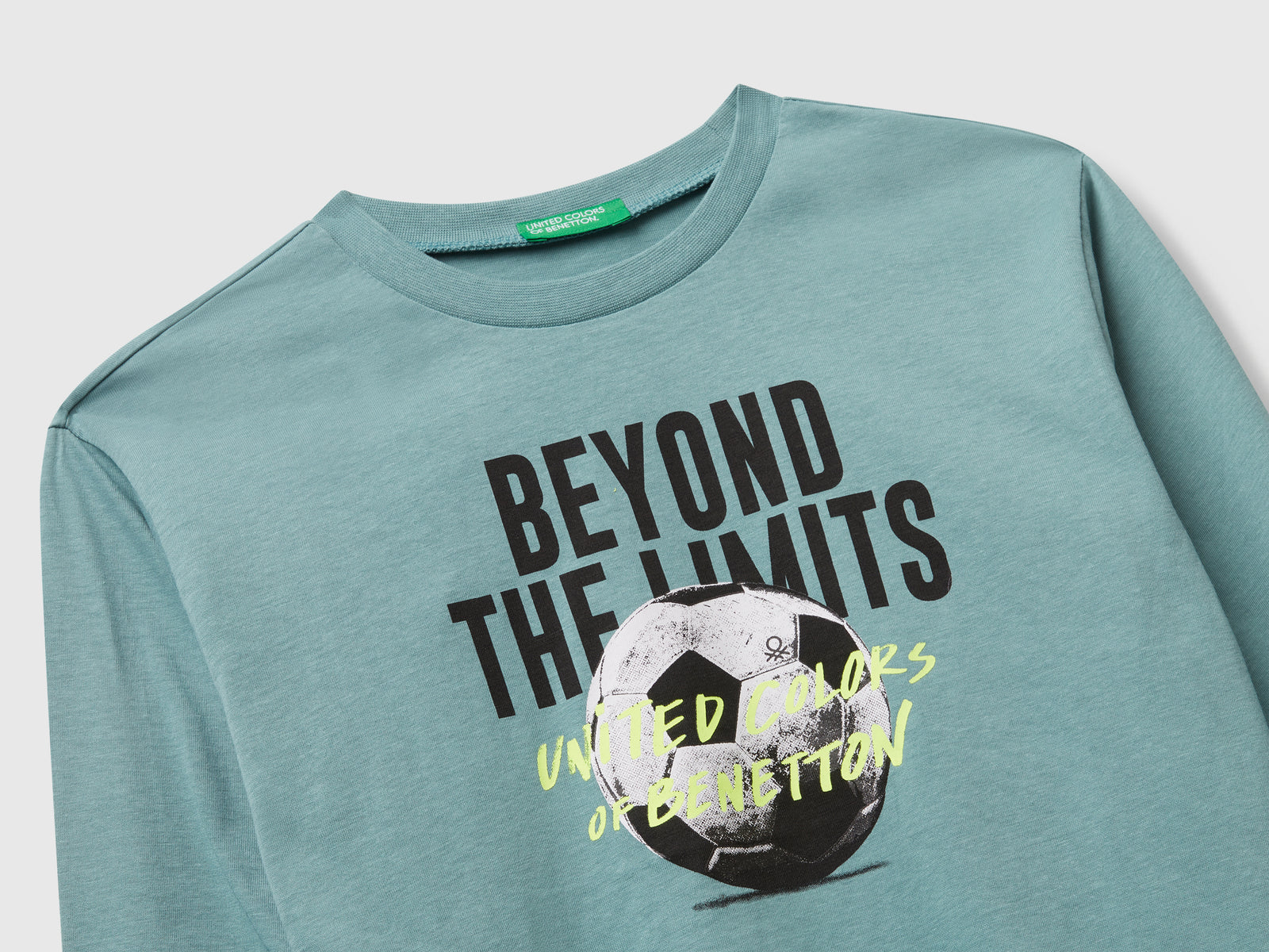 T-shirt in cotone con stampa da bambino celeste 3 | Benetton Outlet