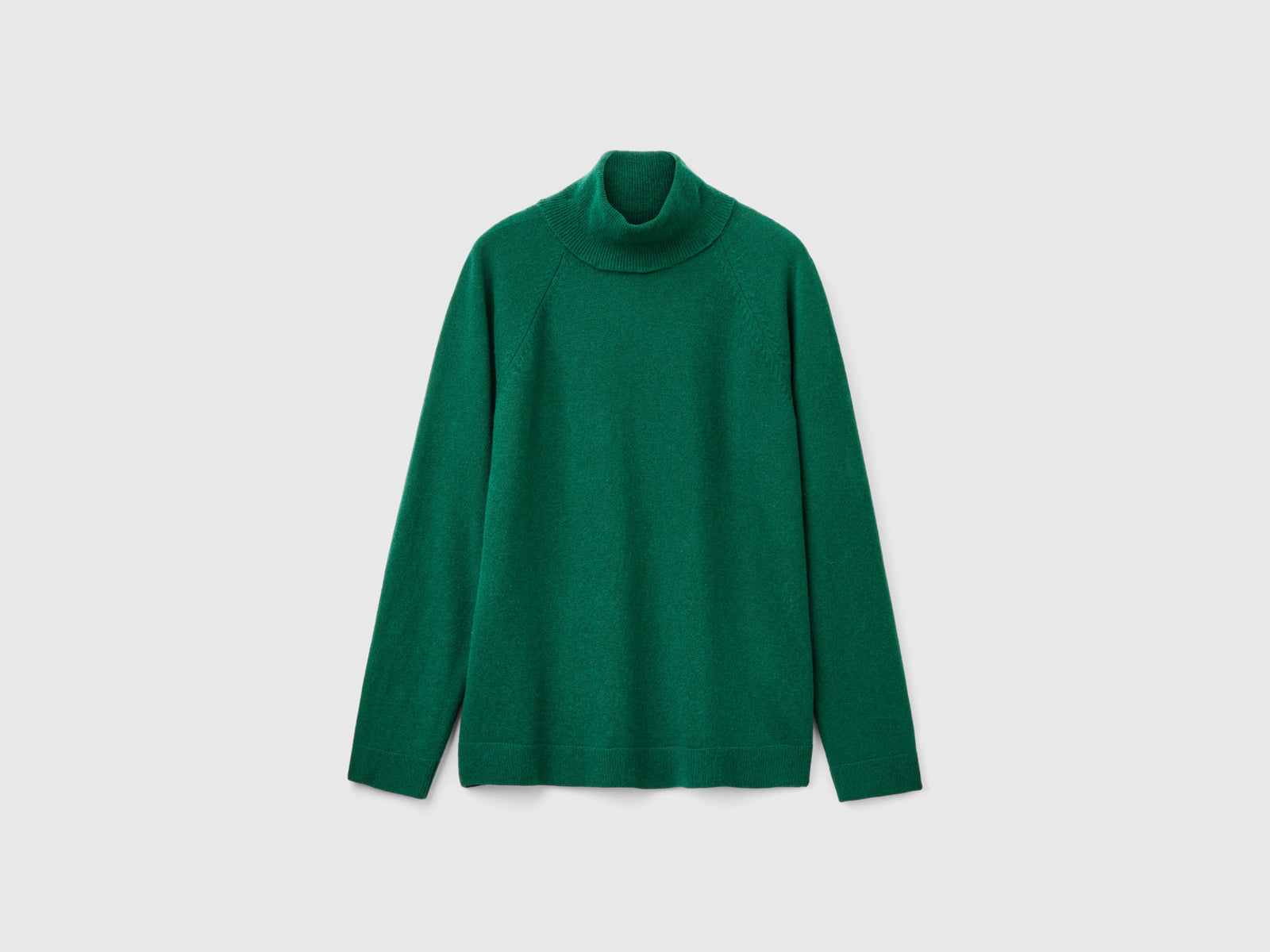 Dolcevita verde bosco in misto lana e cashmere da donna verde scuro | Benetton Outlet