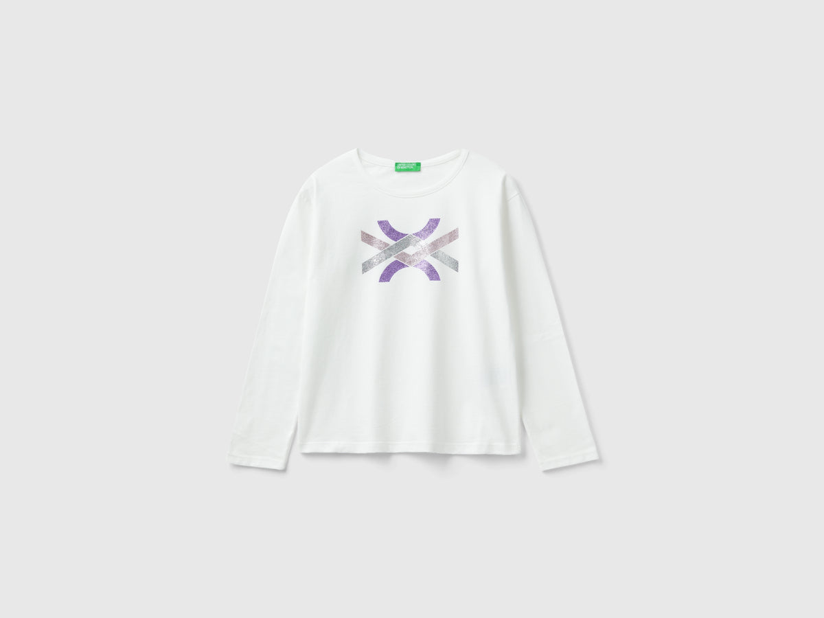 T-shirt in caldo cotone bio con glitter