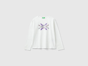 T-shirt in caldo cotone bio con glitter