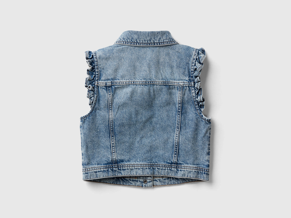 Gilet di jeans con volant