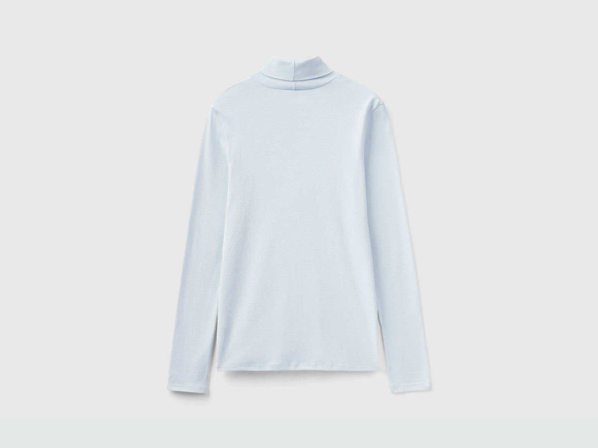 T-shirt a manica lunga con collo alto