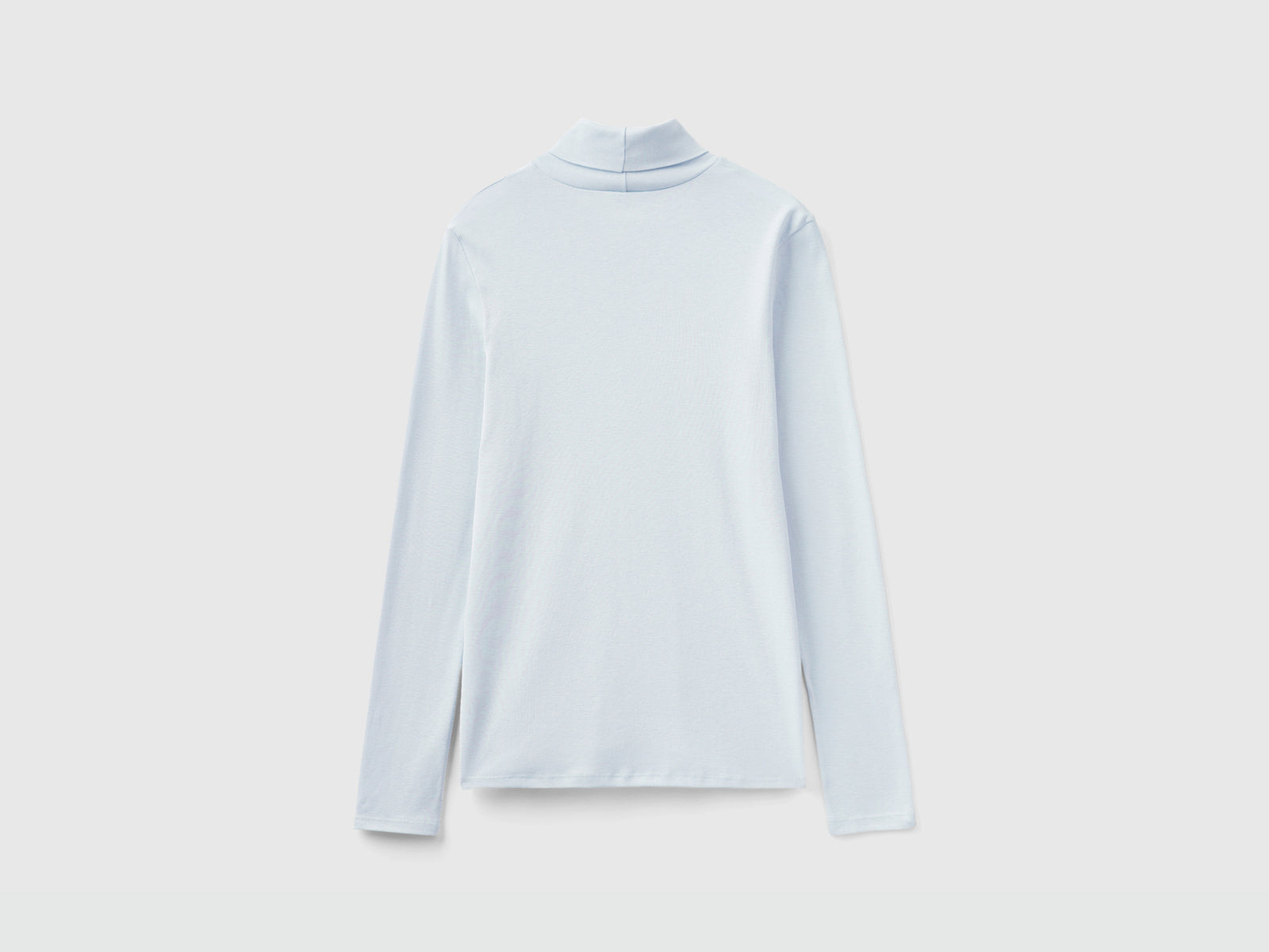 T-shirt a manica lunga con collo alto da donna celeste 2 | Benetton Outlet