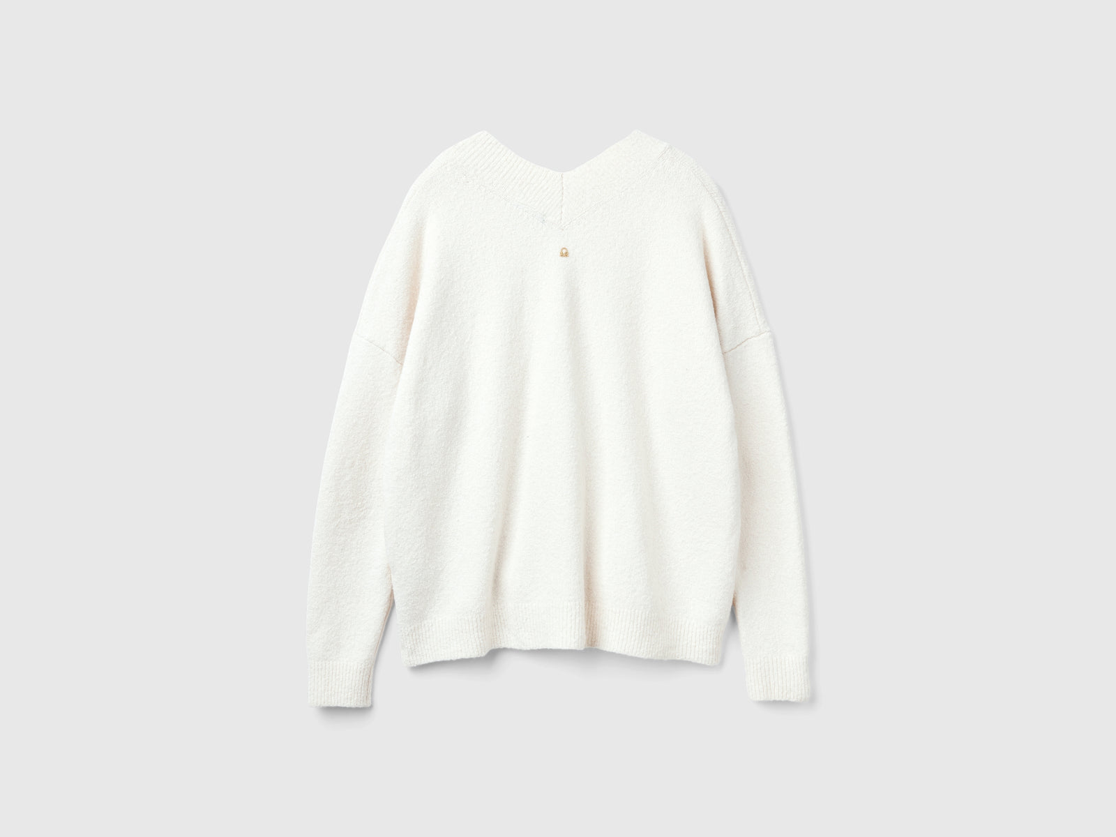 Maglia con scollo a V da donna bianco panna 2 | Benetton Outlet