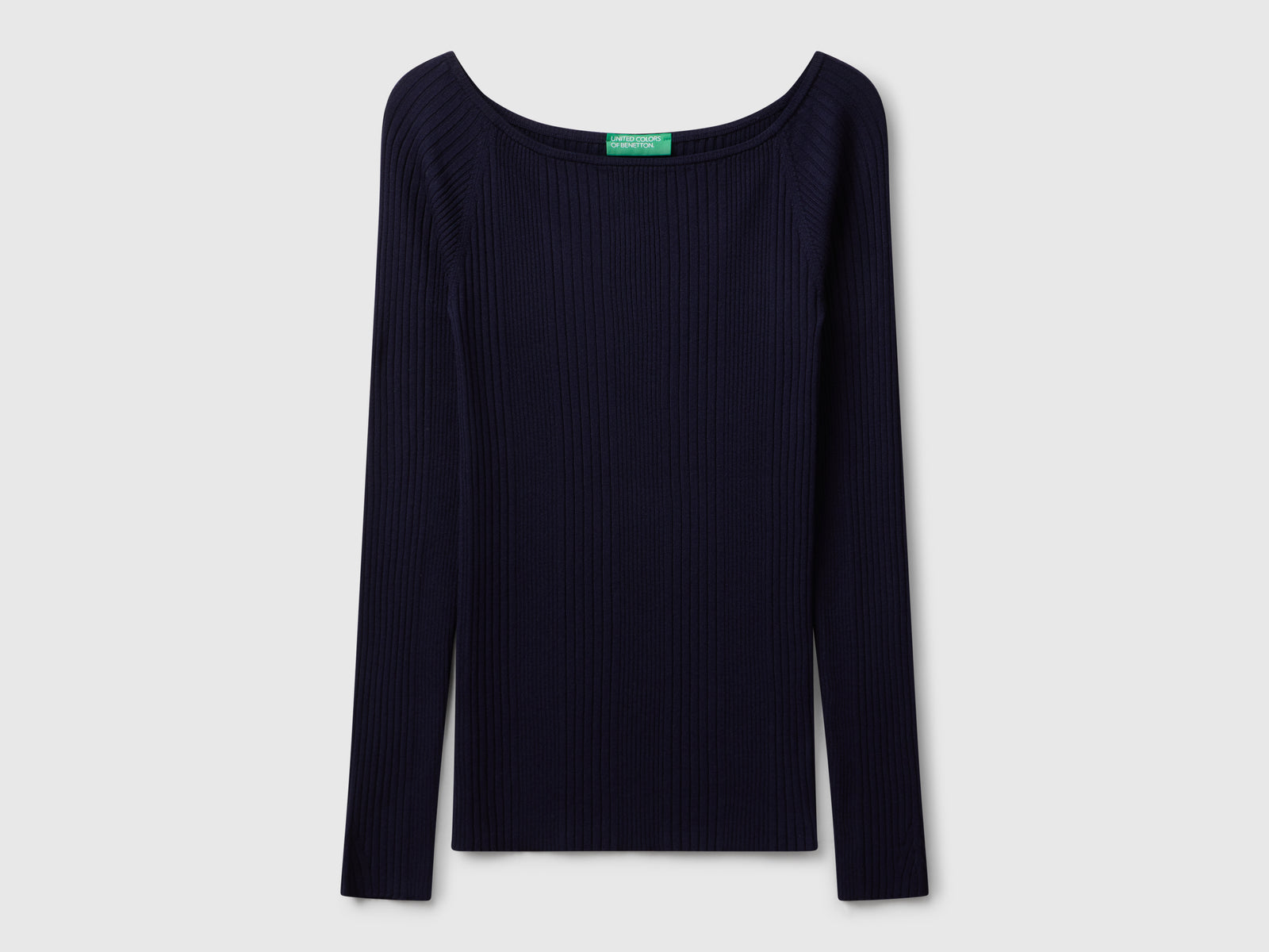 Maglia slim fit da donna blu scuro | Benetton Outlet