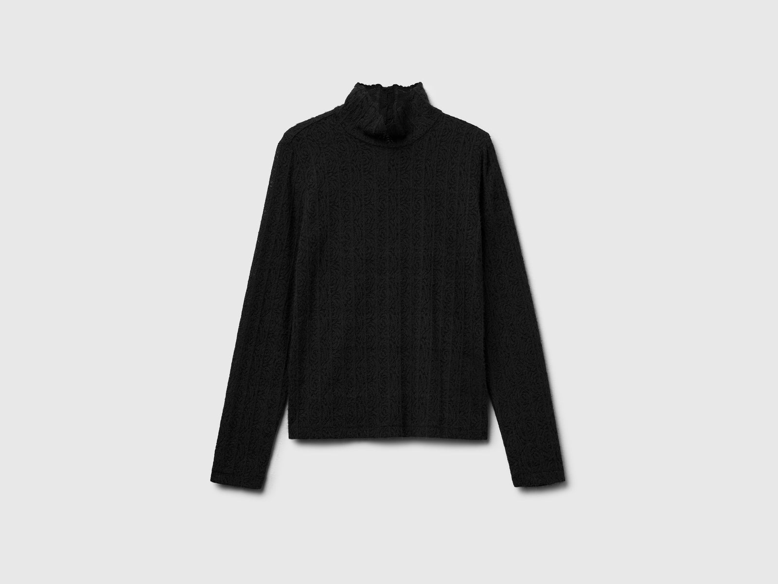 Blusa in pizzo slim fit da donna nero | Benetton Outlet