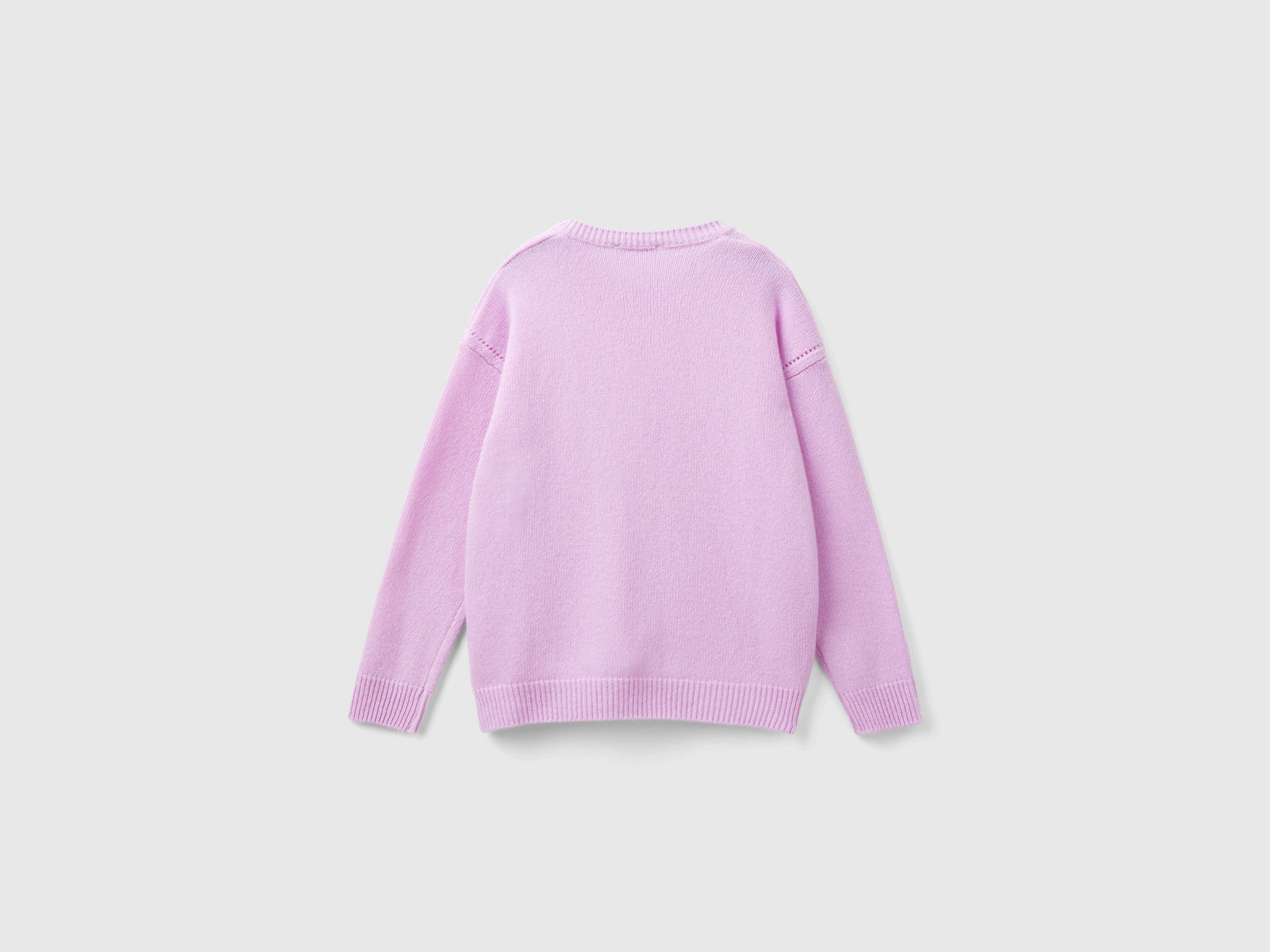 Cardigan girocollo con logo in strass da bambina lilla 2 | Benetton Outlet