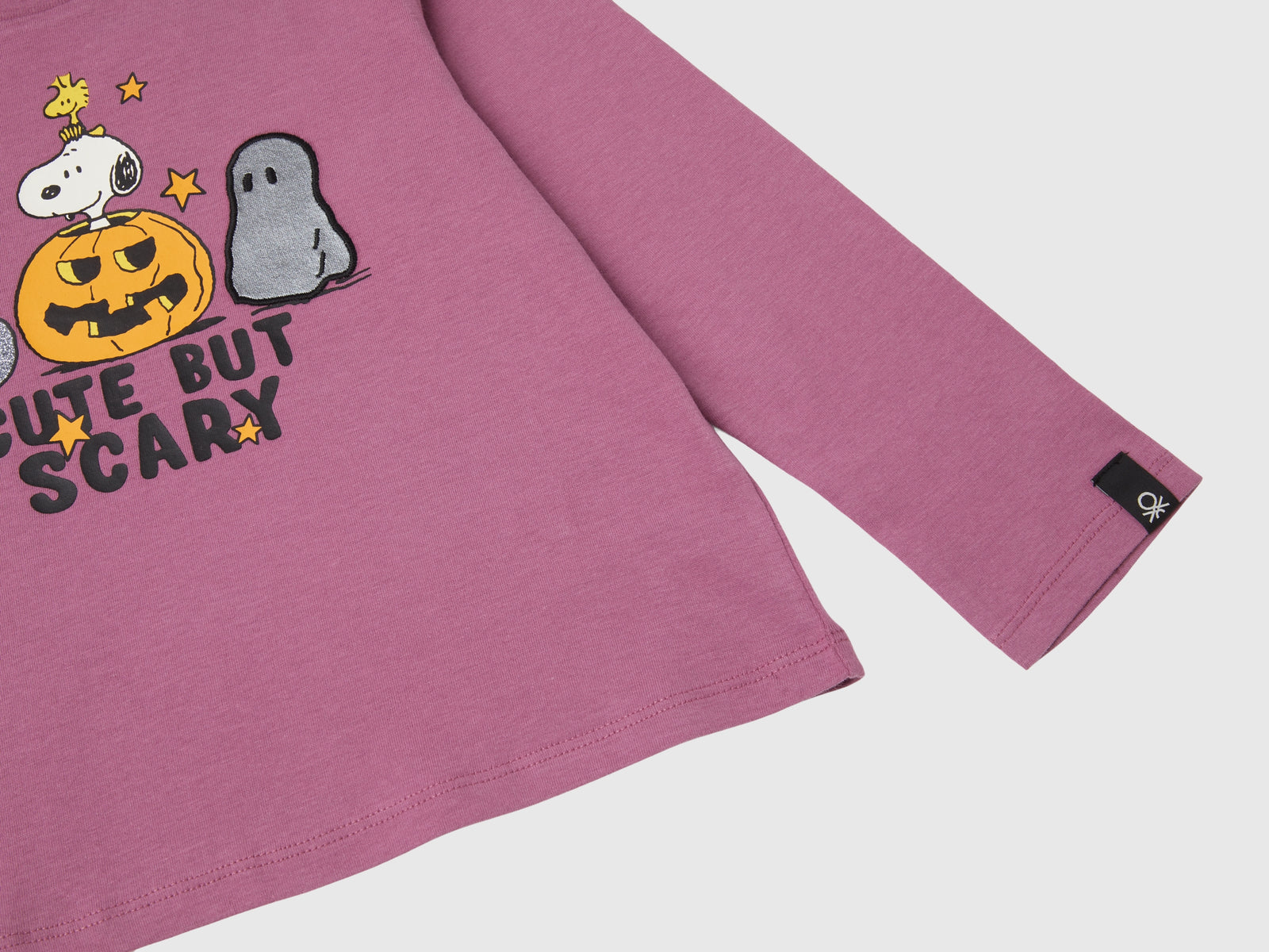 ©Peanuts T-shirt with glitter print da bimba malva scuro 3 | Benetton Outlet